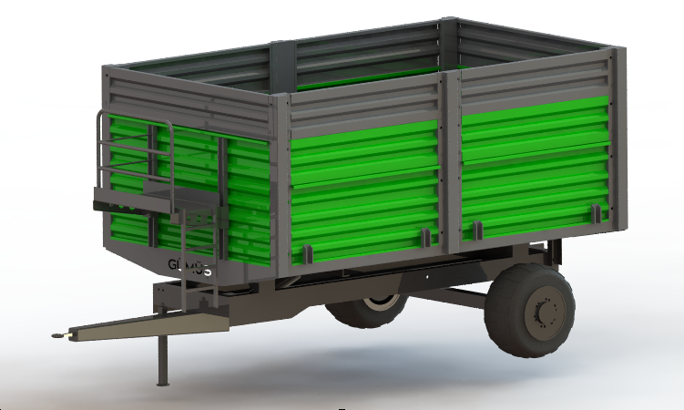 旋转轮的农用拖车，也用于饲料或谷物